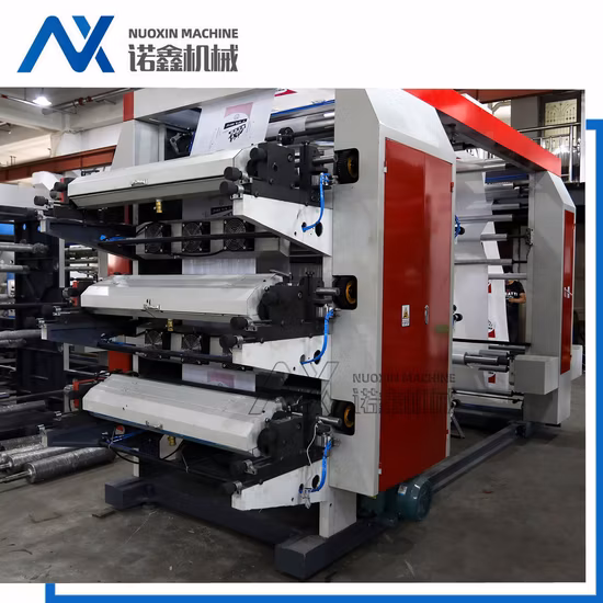 Impresoras de polietileno flexográfico de bolsas de tejido sin horno de 4 colores, bolsas de supermercado de plástico PE con impresión