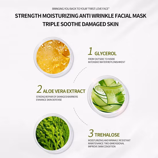 Cosméticos Hidratante Blanqueamiento Cara Hoja de Belleza Mascarilla Facial Mascarilla Facial de Colágeno