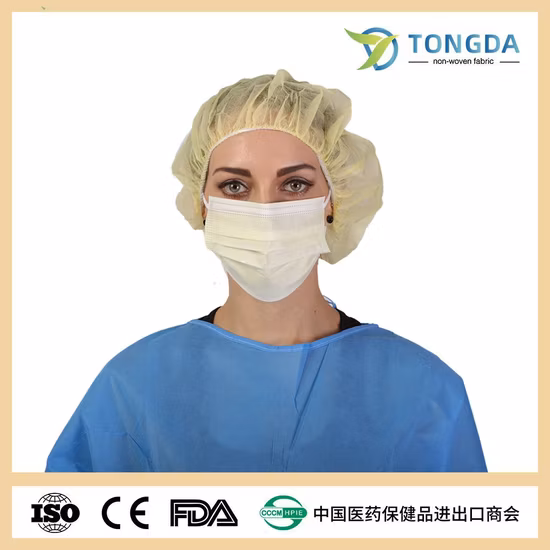 Lista blanca FDA510K ASTM Nivel 3 Mascarilla quirúrgica médica no tejida desechable para un solo uso